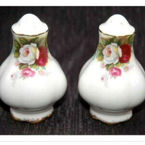 Royal Albert CELEBRATION Salt & Pepper Shaker Set  Bone China England